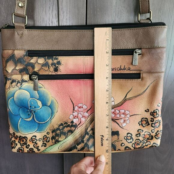 Anuschka S.M.D.C Medium Crossbody Convertible Purse Adjustable Floral Safari - Picture 9 of 16